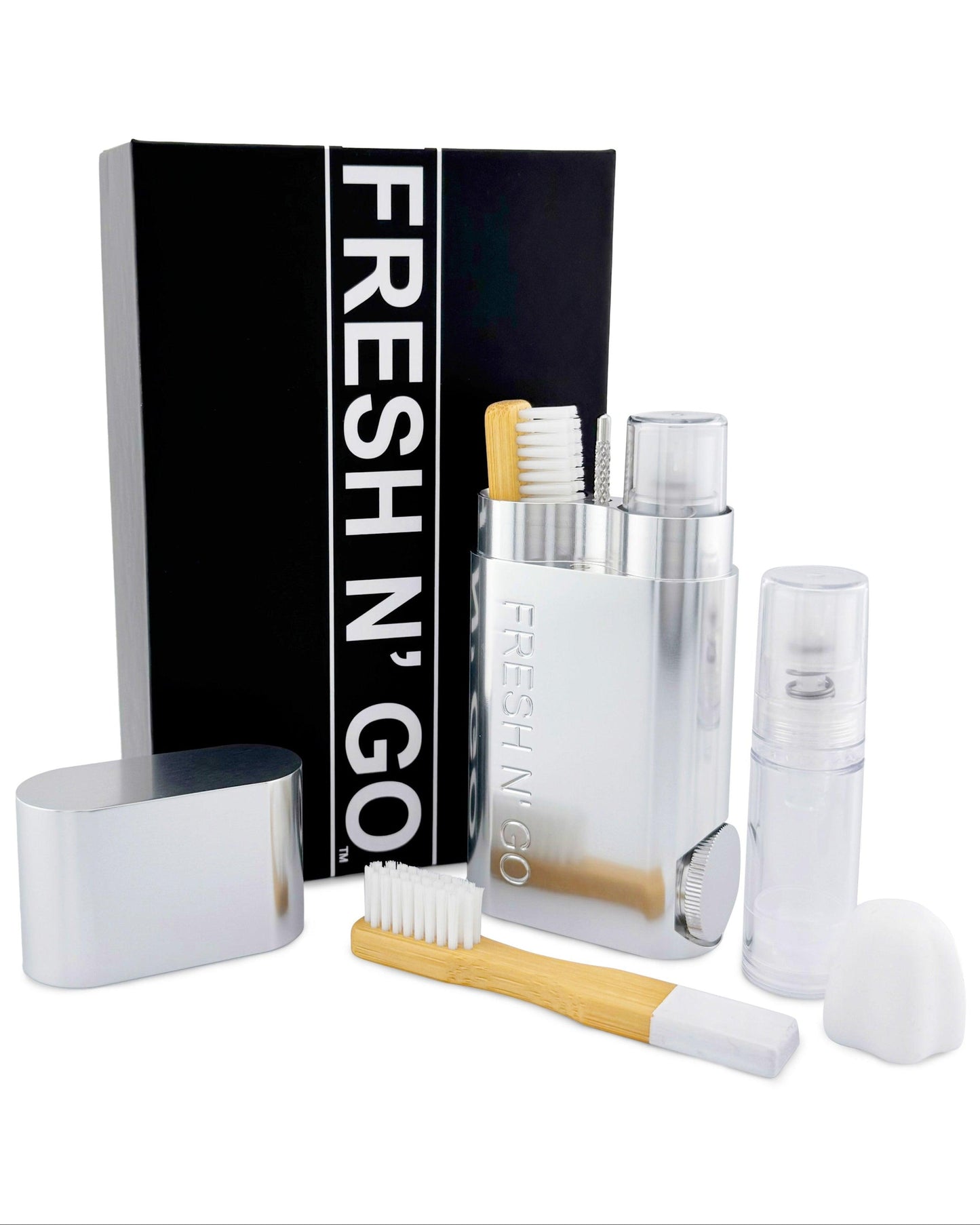 The FRESH N’ GO Oral Care Kit – Polished Silver